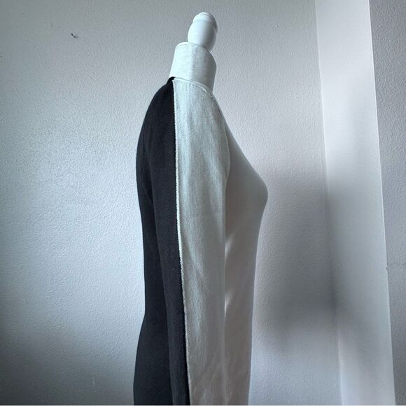 Commense Knit Top Long Sleeve Black White Reversible Sweater SZ L NEW - Picture 8 of 11